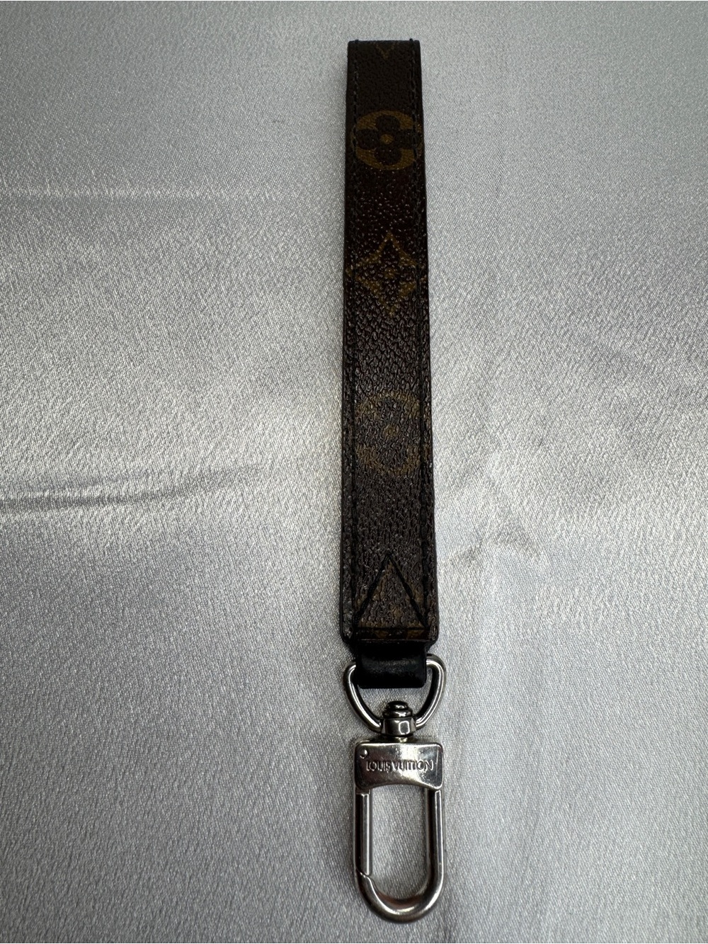 Louis Vuitton LV Brown Monogram Key Strap with Silver Hardware Unisex